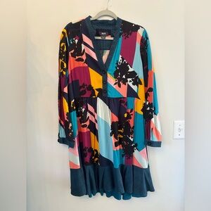 Maeve by Anthropologie Gillian Abstract Colorblock Shirtdress